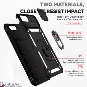 5in1 smūgiams atsparus dėklas su žiedu ir kameros apsauga - juodas (Apple Iphone 7 Plus/8 Plus) 5in1 smūgiams atsparus dėklas su žiedu ir kameros apsauga - juodas (Apple Iphone 7 Plus/8 Plus)